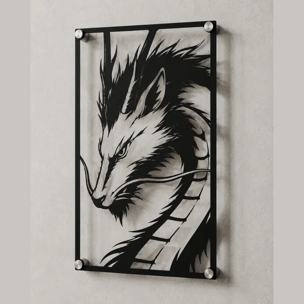 Cuadro decorativo en acero de Haku Dragón de El Viaje de Chihiro cortado a láser - Noxhound