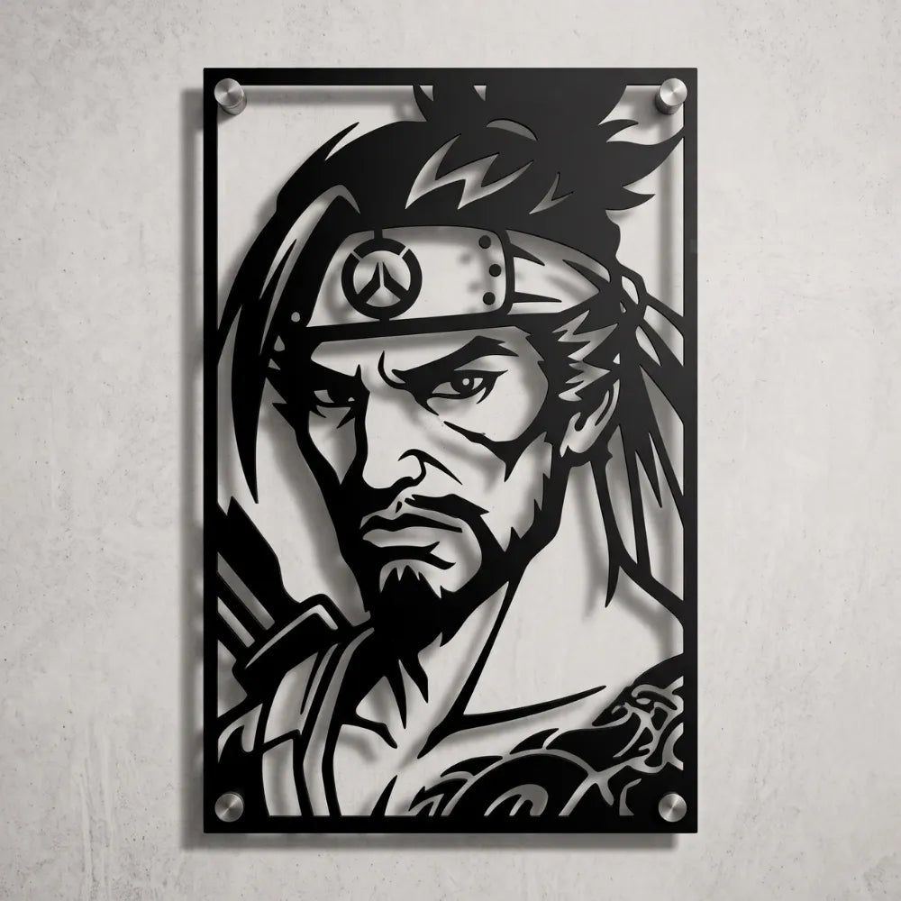 Cuadro Decorativo Videojuego Overwatch Hanzo en Acero