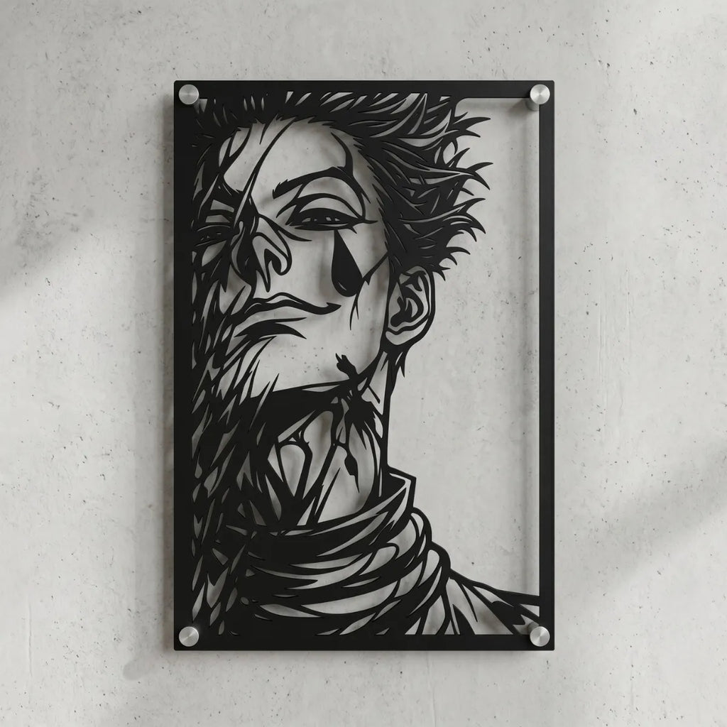 Cuadro decorativo en acero de Hisoka Morow de Hunter X Hunter cortado a láser - Noxhound