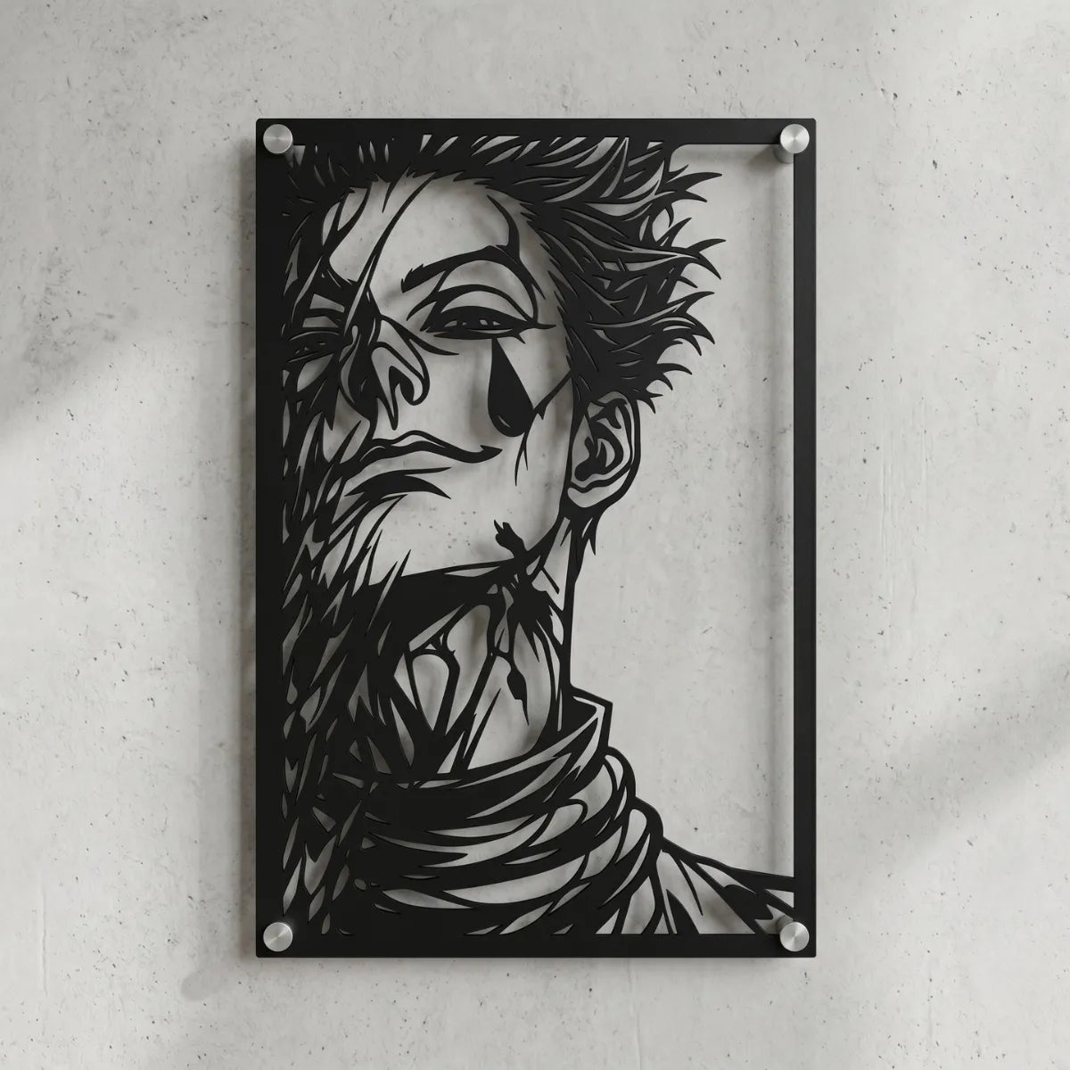 Cuadro decorativo en acero de Hisoka Morow de Hunter X Hunter cortado a láser - Noxhound