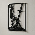 Cuadro Decorativo Videojuego Dark Souls Hoguera en Acero