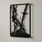 Cuadro Decorativo Videojuego Dark Souls Hoguera en Acero