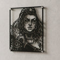 Cuadro decorativo de Illaoi de League of Legends en acero cortado a láser