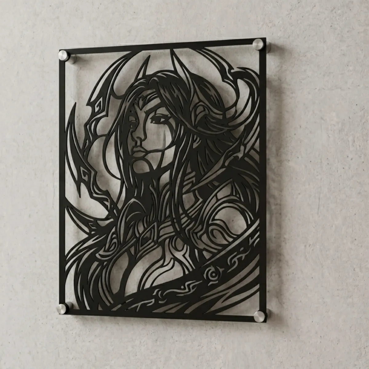 Cuadro decorativo de Irelia de League of Legends en acero cortado a láser