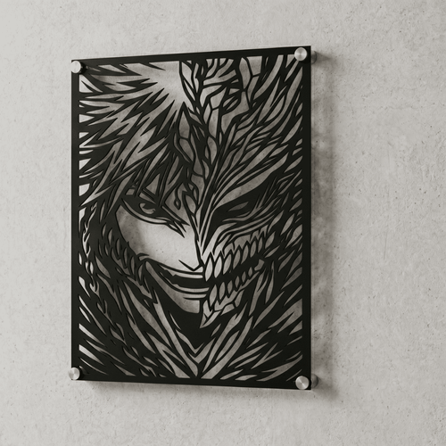 Cuadro Decorativo Anime Bleach Ichigo Kurosaki en Acero