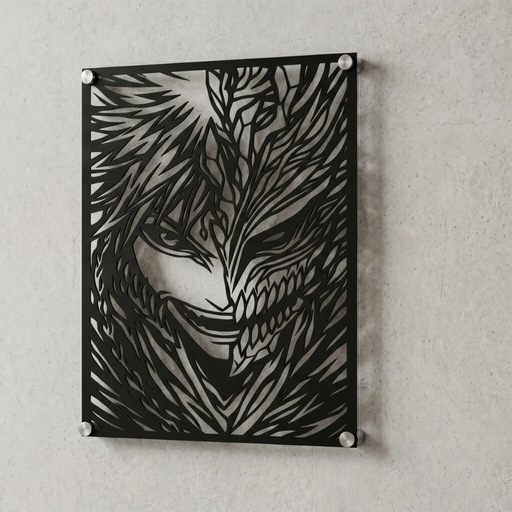 Cuadro decorativo en acero de Ichigo Kurosaki de Bleach cortado a láser - Noxhound