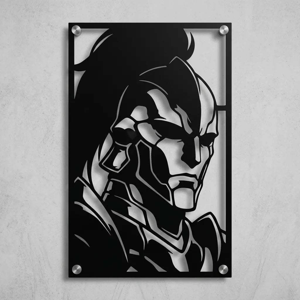 Cuadro decorativo en acero de Igris de Solo Leveling cortado a láser - Noxhound