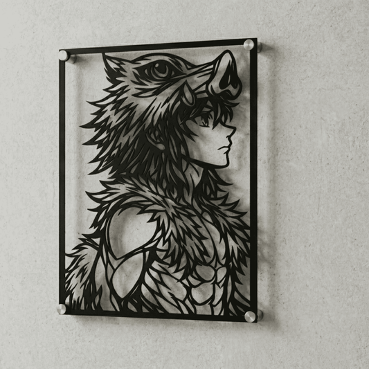 Cuadro Decorativo Anime Kimetsu no Yaiba Inosuke Hashibira en Acero