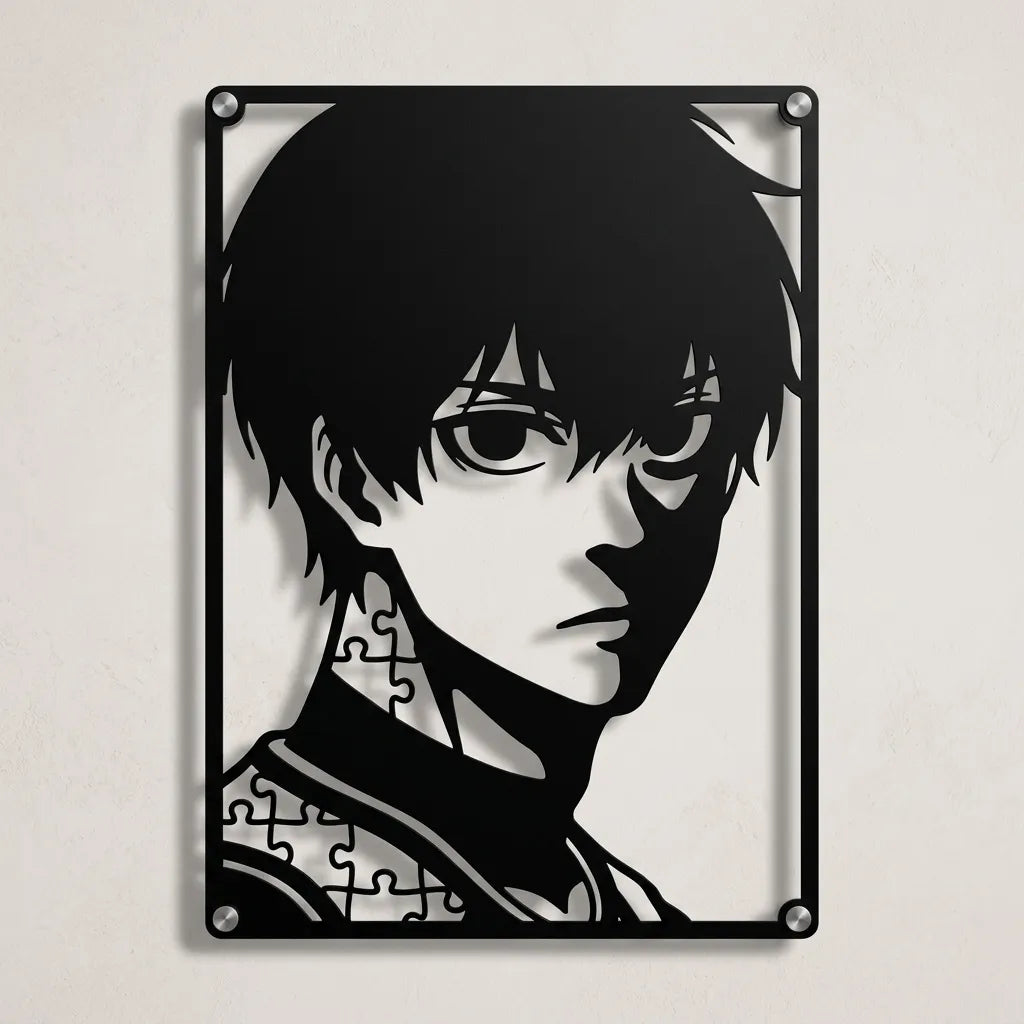 Cuadro decorativo en acero de Isagi Yoichi de Blue Lock cortado a láser - Noxhound