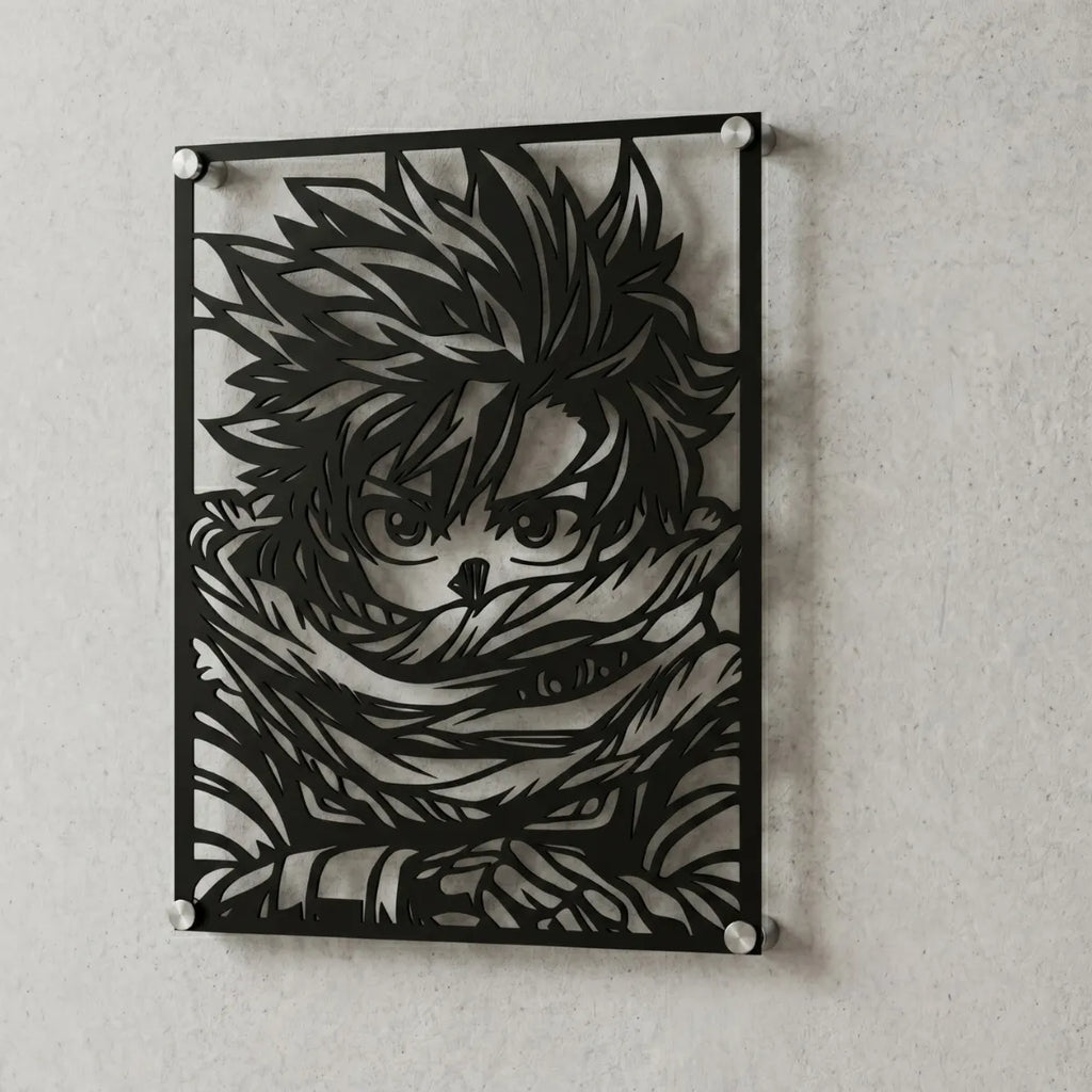 Cuadro decorativo en acero de Izuku Midoriya de My Hero Academia cortado a láser - Noxhound