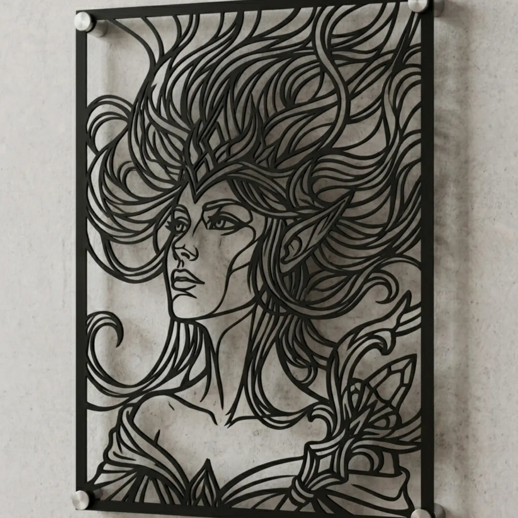 Cuadro decorativo en acero de Janna de League of Legends cortado a láser - Noxhound