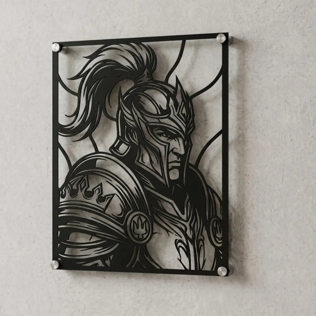 Cuadro decorativo en acero de Jarvan IV de League of Legends cortado a láser - Noxhound