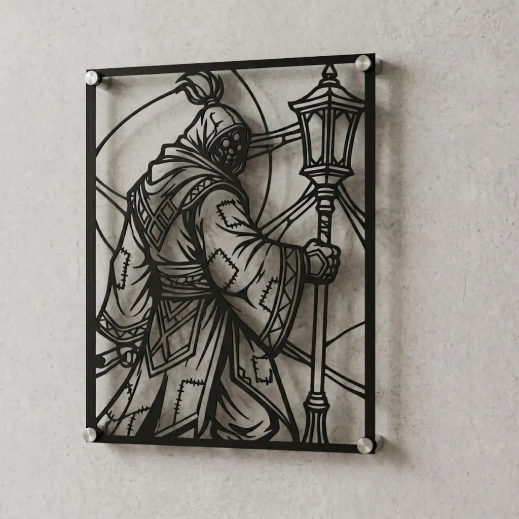 Cuadro decorativo de Jax de League of Legends en acero cortado a láser