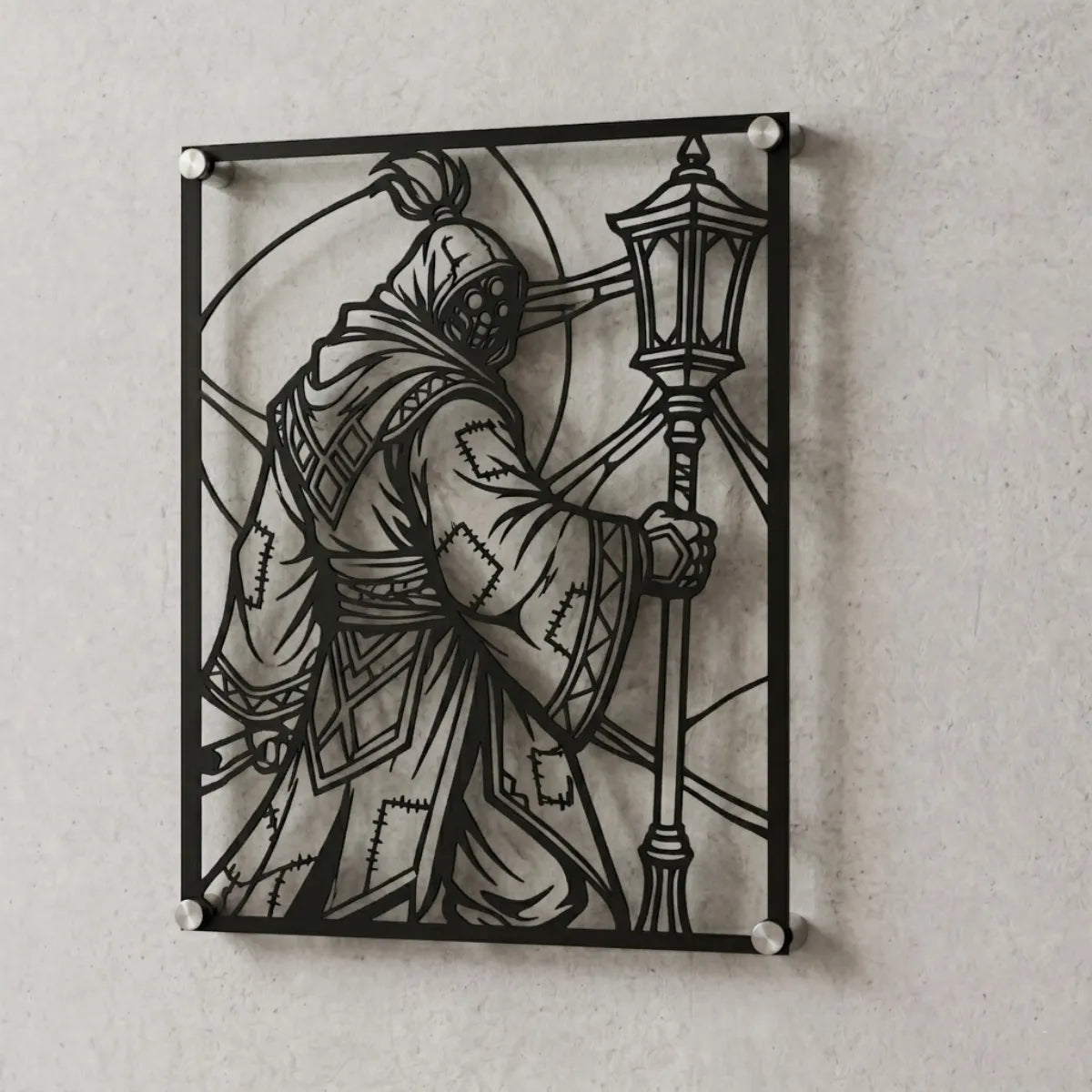 Cuadro decorativo de Jax de League of Legends en acero cortado a láser