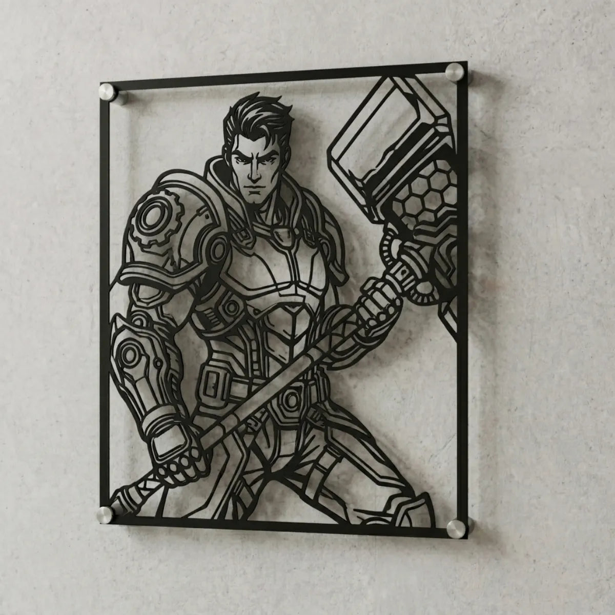 Cuadro decorativo en acero de Jayce de League of Legends cortado a láser - Noxhound