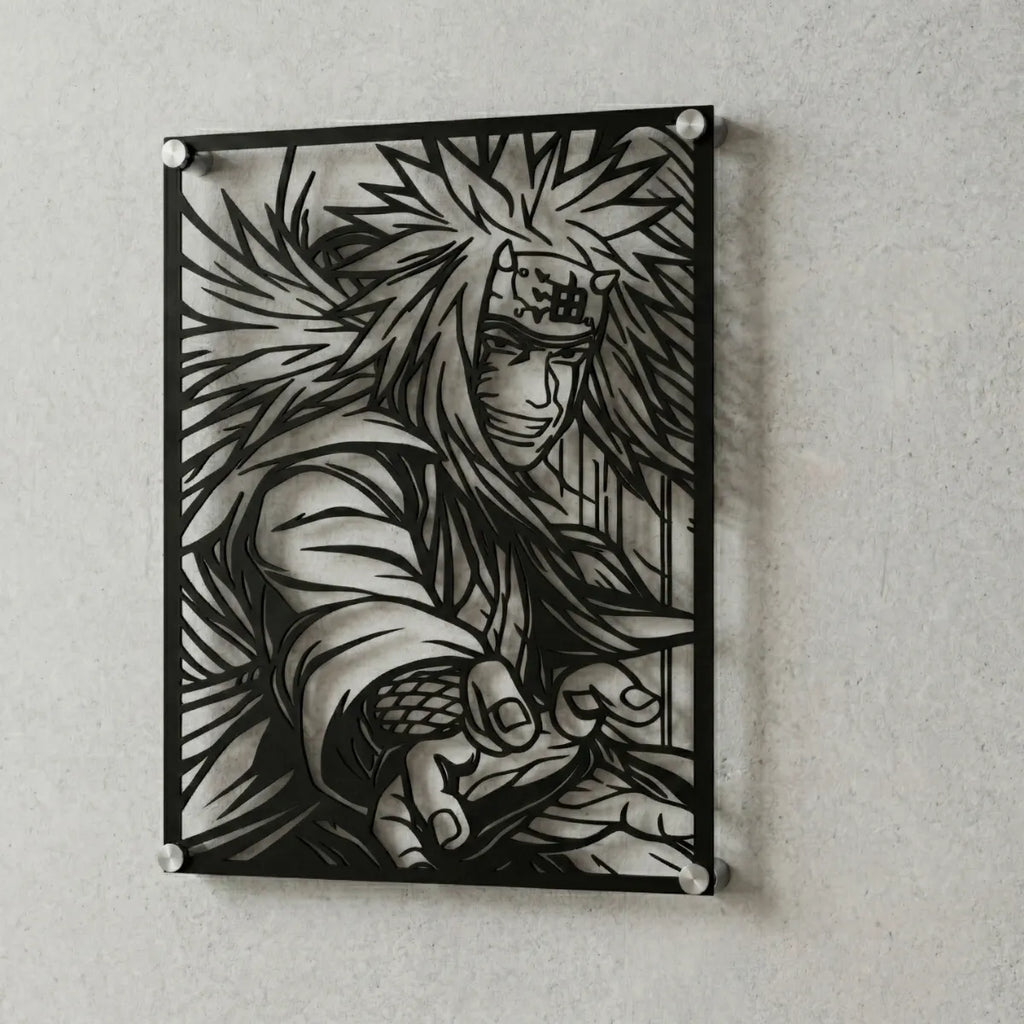 Cuadro decorativo en acero de Jiraya de Naruto cortado a láser - Noxhound