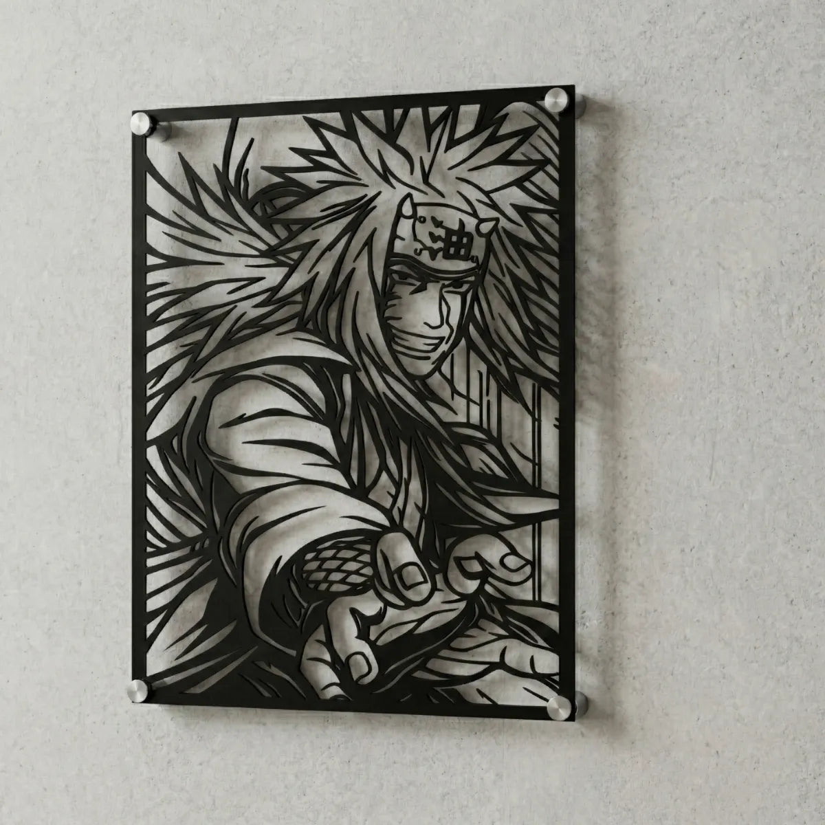 Cuadro decorativo en acero de Jiraya de Naruto cortado a láser - Noxhound
