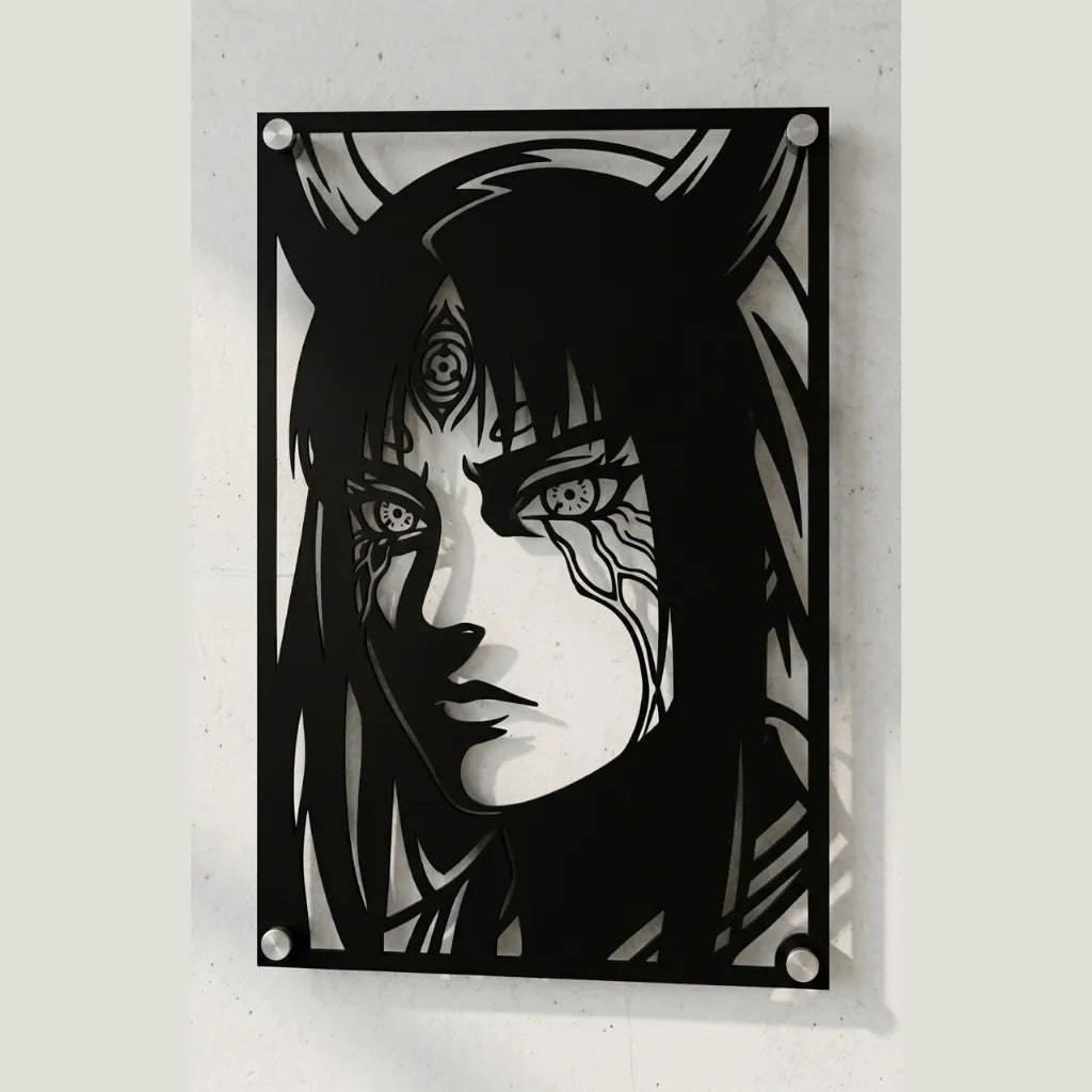 Cuadro decorativo en acero de Kaguya Otsutsuki de Naruto cortado a láser - Noxhound