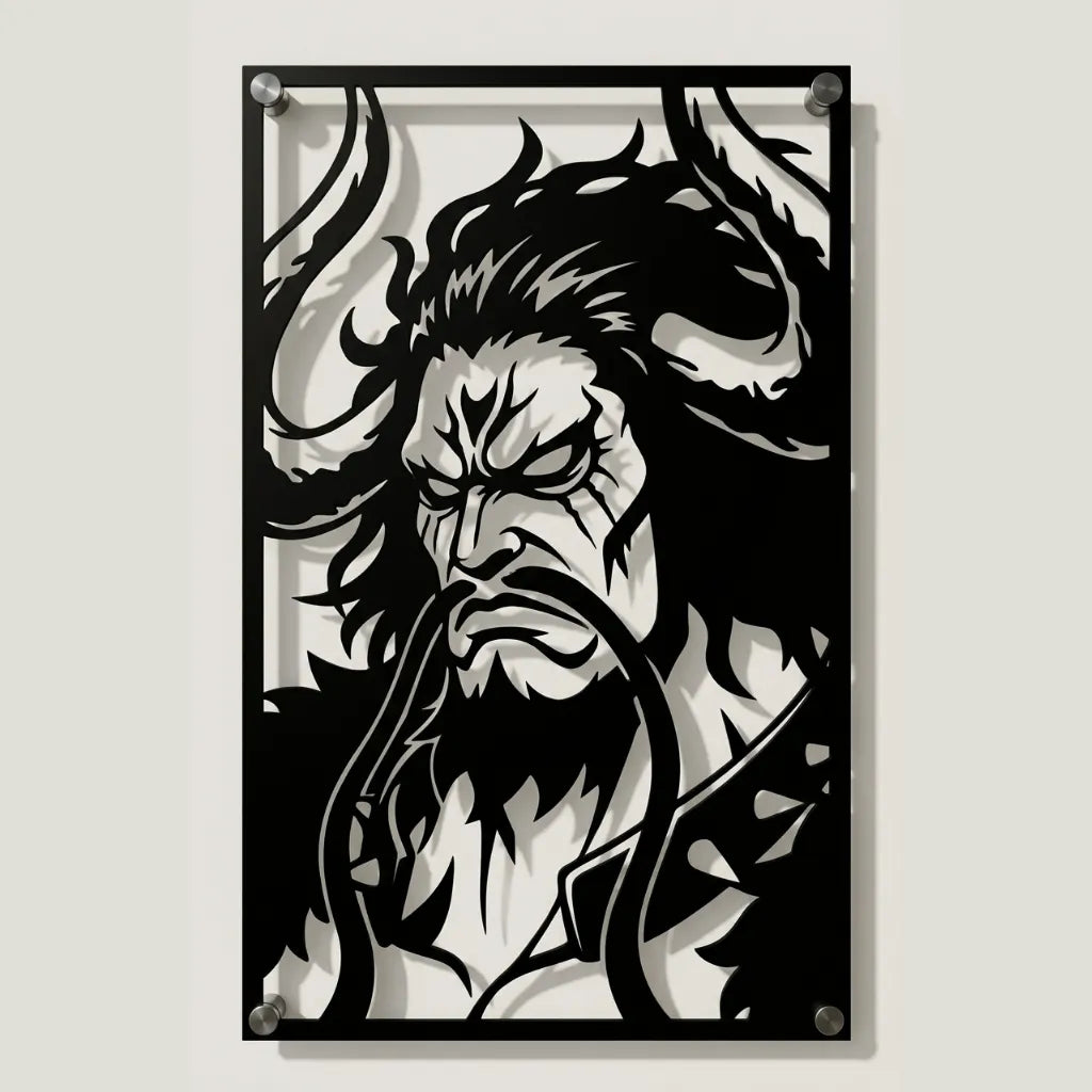 Cuadro decorativo en acero de Kaido de One Piece cortado a láser - Noxhound