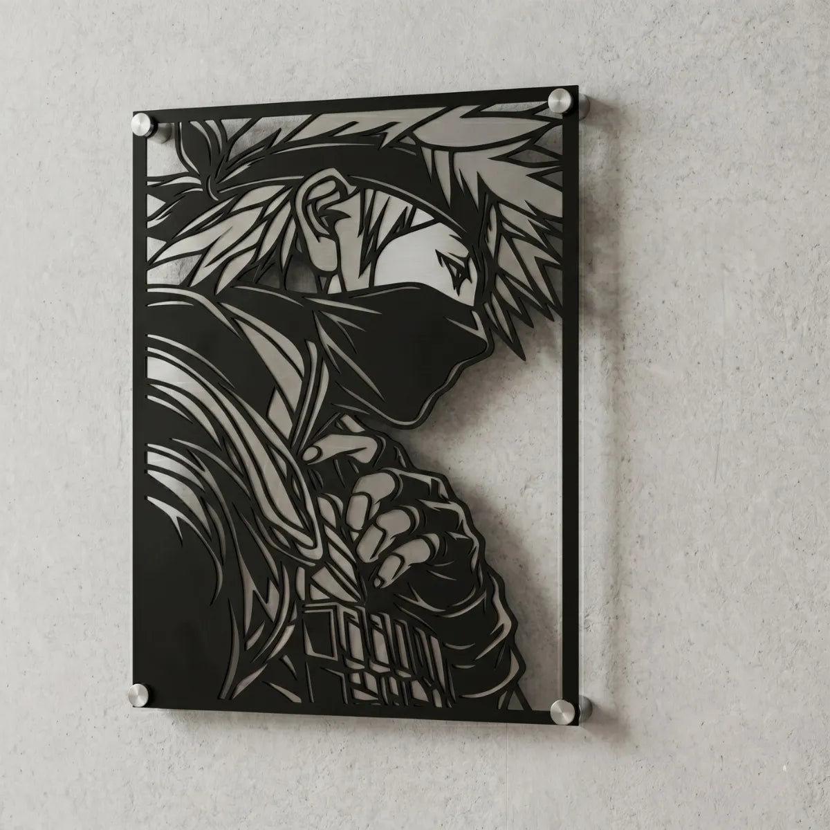 Cuadro decorativo en acero de Kakashi Hatake de Naruto cortado a láser - Noxhound