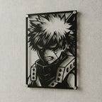 Cuadro decorativo en acero de Katsuki Bakugo de My Hero Academia cortado a láser - Noxhound