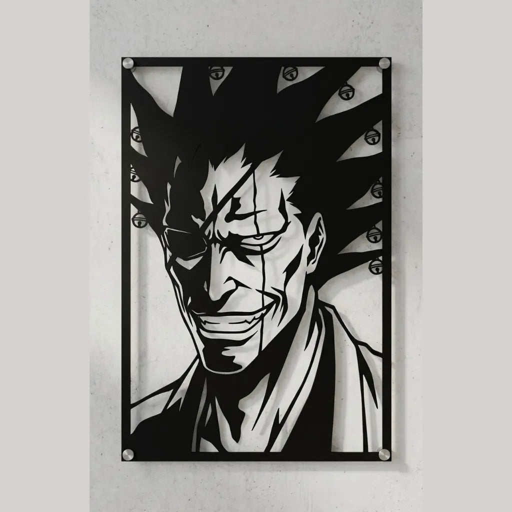 Cuadro decorativo en acero de Kenpachi Zaraki de Bleach cortado a láser - Noxhound