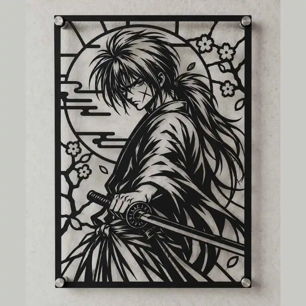 Cuadro Decorativo Anime Rurouni Kenshin Himura en Acero