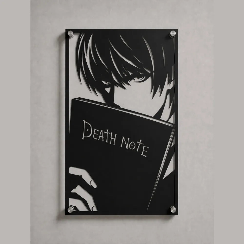 Cuadro Decorativo Anime Death Note Light Yagami Kira Versión B en Acero