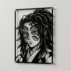 Cuadro decorativo en acero de Kokushibo de Kimetsu no Yaiba cortado a láser - Noxhound