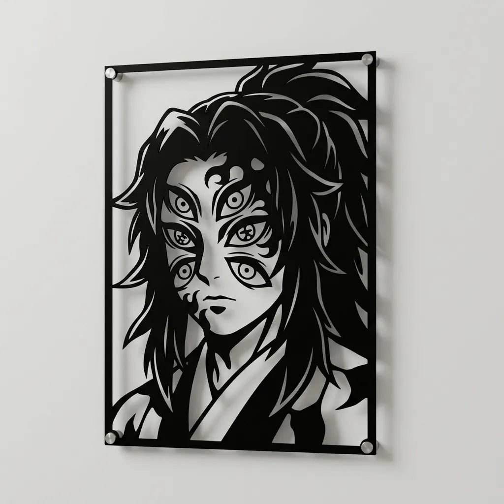 Cuadro decorativo en acero de Kokushibo de Kimetsu no Yaiba cortado a láser - Noxhound
