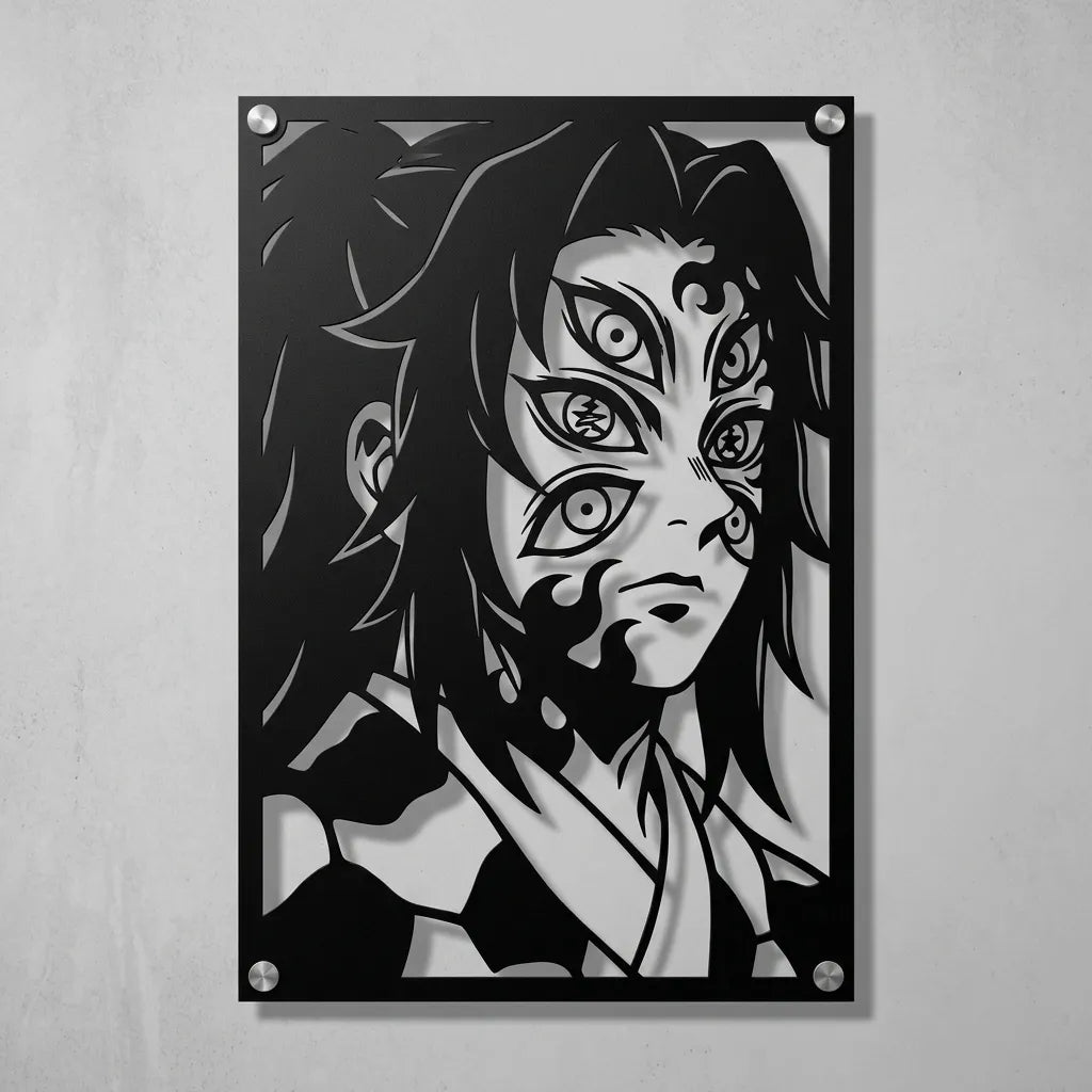 Cuadro decorativo en acero de Kokushibo Versión B de Kimetsu no Yaiba cortado a láser - Noxhound