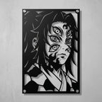 Cuadro decorativo en acero de Kokushibo Versión B de Kimetsu no Yaiba cortado a láser - Noxhound