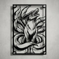 Cuadro decorativo en acero de Kurama Nueve Colas de Naruto cortado a láser - Noxhound