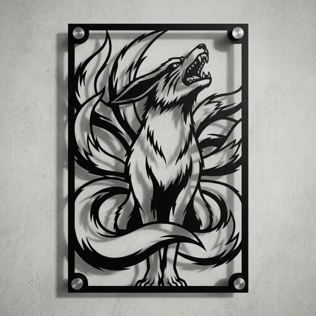 Cuadro decorativo en acero de Kurama Nueve Colas de Naruto cortado a láser - Noxhound
