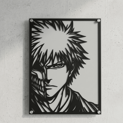 Cuadro Decorativo Anime Bleach Kurosaki Versión B en Acero
