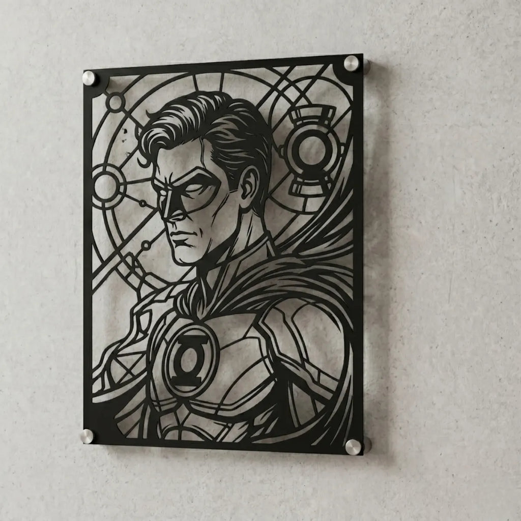 Cuadro decorativo en acero de Linterna Verde de DC cortado a láser - Noxhound