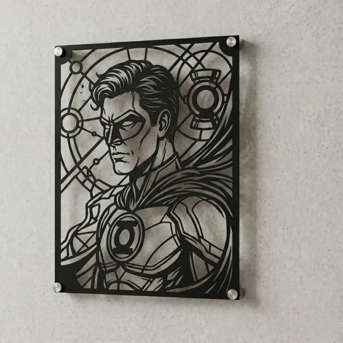 Cuadro decorativo en acero de Linterna Verde de DC cortado a láser - Noxhound