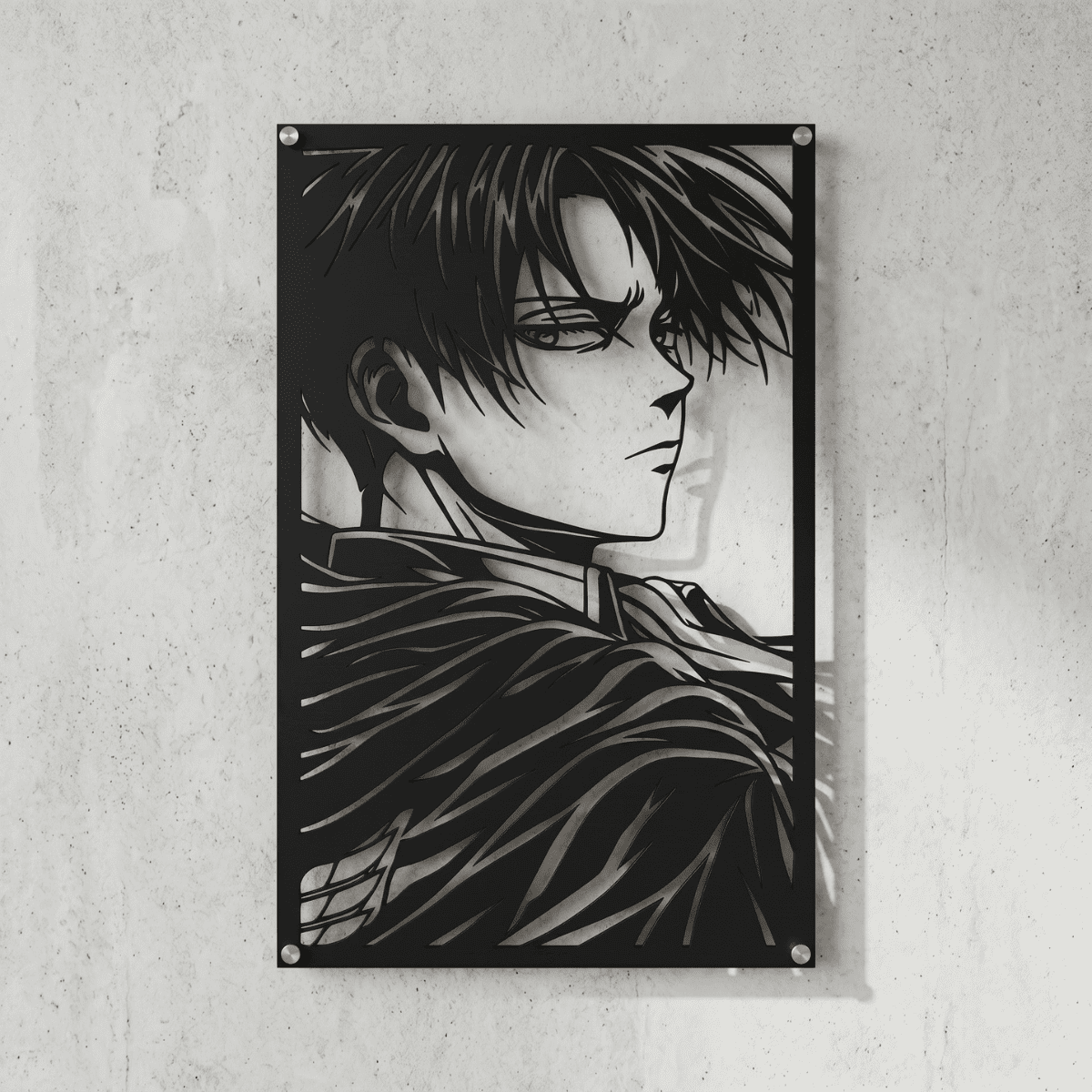 Cuadro Decorativo Anime Shingeki no Kyojin Levi Ackerman en Acero