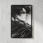 Cuadro decorativo en acero de Levi Ackerman de Shingeki no Kyojin cortado a láser - Noxhound