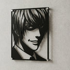 Cuadro decorativo en acero de Light Yagami Kira de Death Note cortado a láser - Noxhound