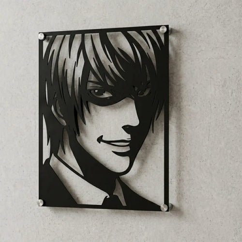 Cuadro decorativo en acero de Light Yagami Kira de Death Note cortado a láser - Noxhound