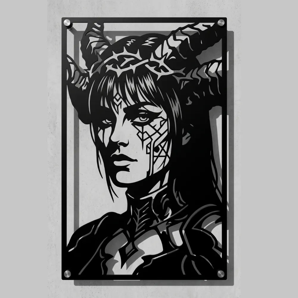 Cuadro Decorativo Videojuego Diablo IV Lilith en Acero