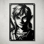 Cuadro decorativo en acero de Link de The Legend of Zelda cortado a láser - Noxhound