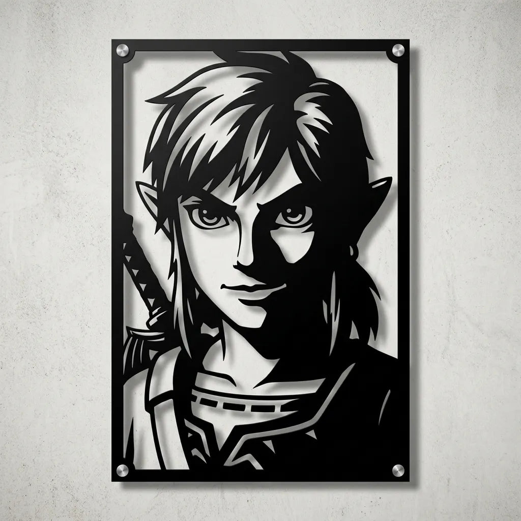 Cuadro decorativo en acero de Link de The Legend of Zelda cortado a láser - Noxhound