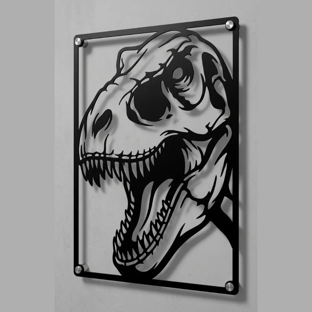 Cuadro Decorativo Cine Jurassic Park Logo T-Rex en Acero