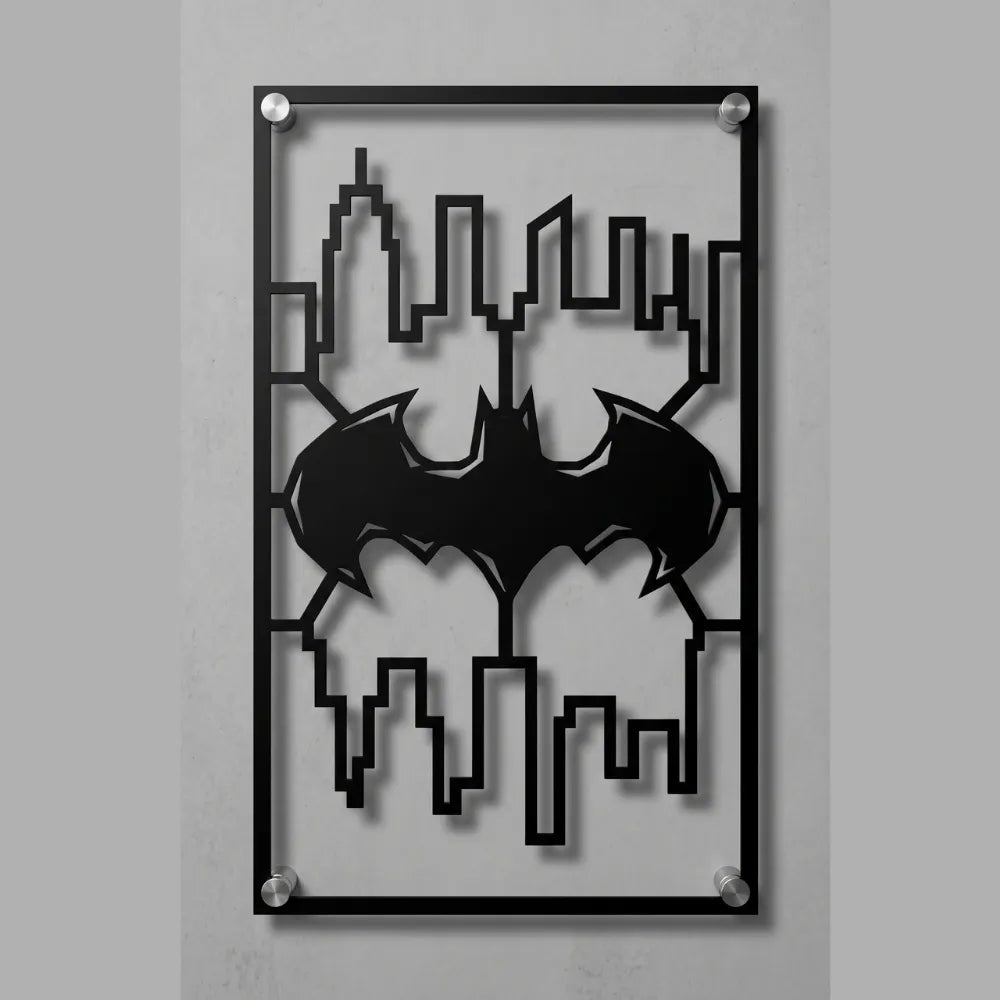 Cuadro Decorativo Comic DC Logo de Batman en Acero