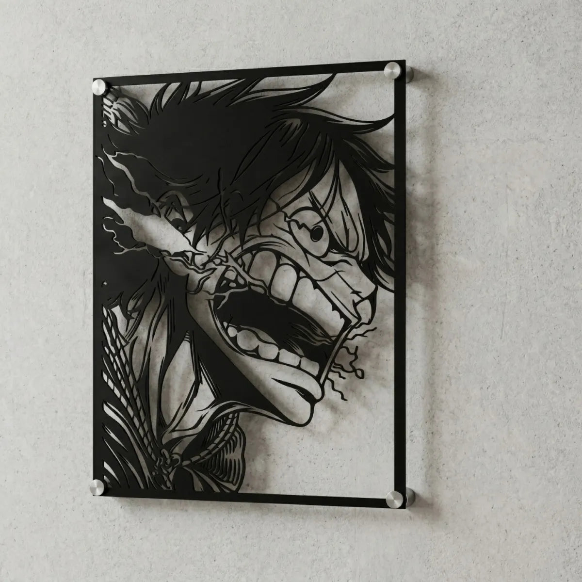 Cuadro decorativo en acero de Luffy de One Piece cortado a láser - Noxhound
