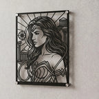 Cuadro decorativo en acero de Mujer Maravilla de DC cortado a láser - Noxhound