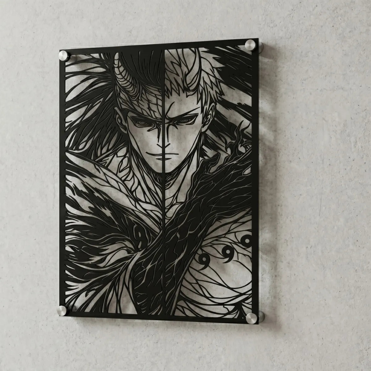 Cuadro decorativo en acero de Madara y Obito de Naruto cortado a láser - Noxhound