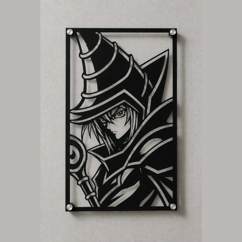 Cuadro decorativo en acero de Mago Oscuro de Yu-Gi-Oh cortado a láser - Noxhound